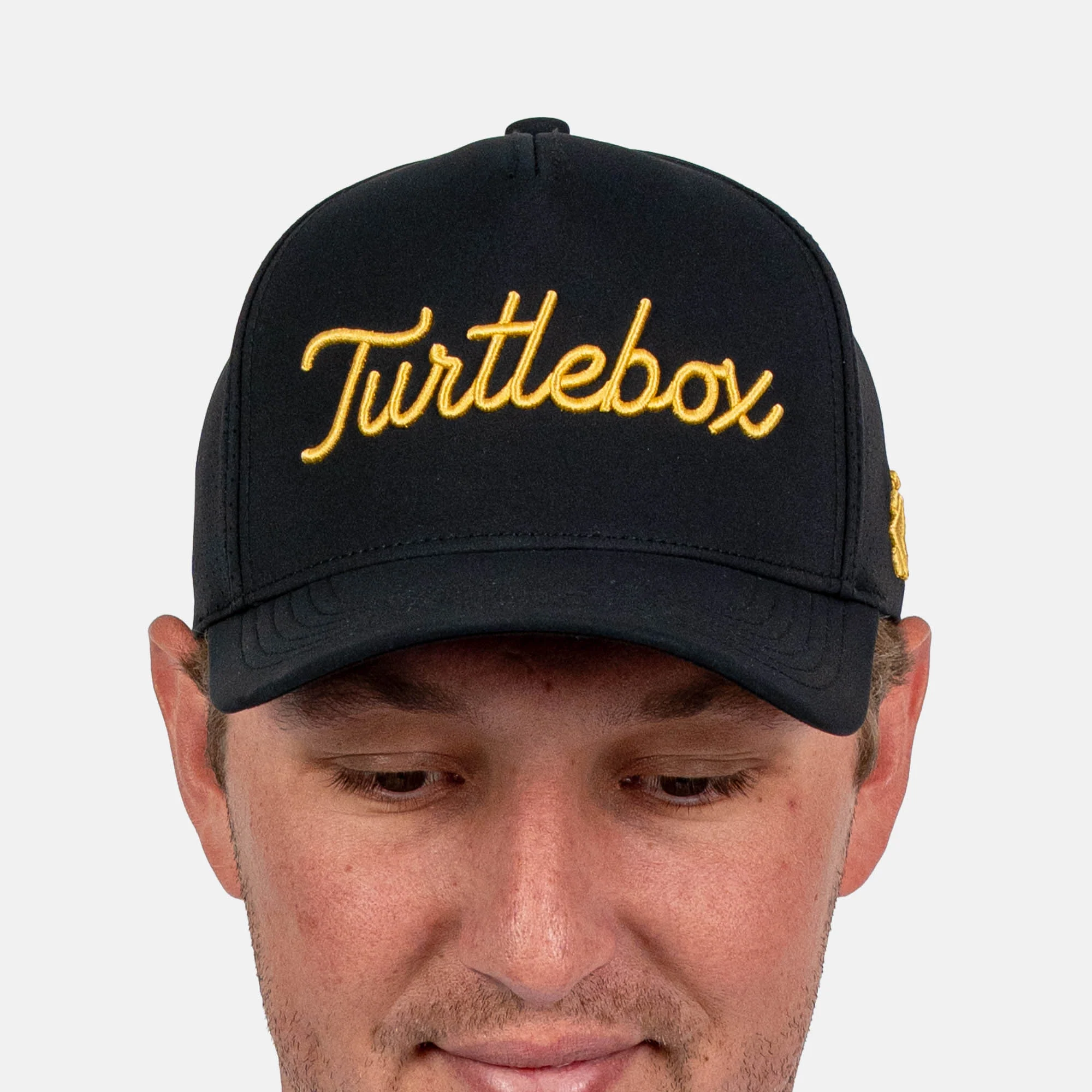 Black & Gold Golf Performance Hat - Image 3